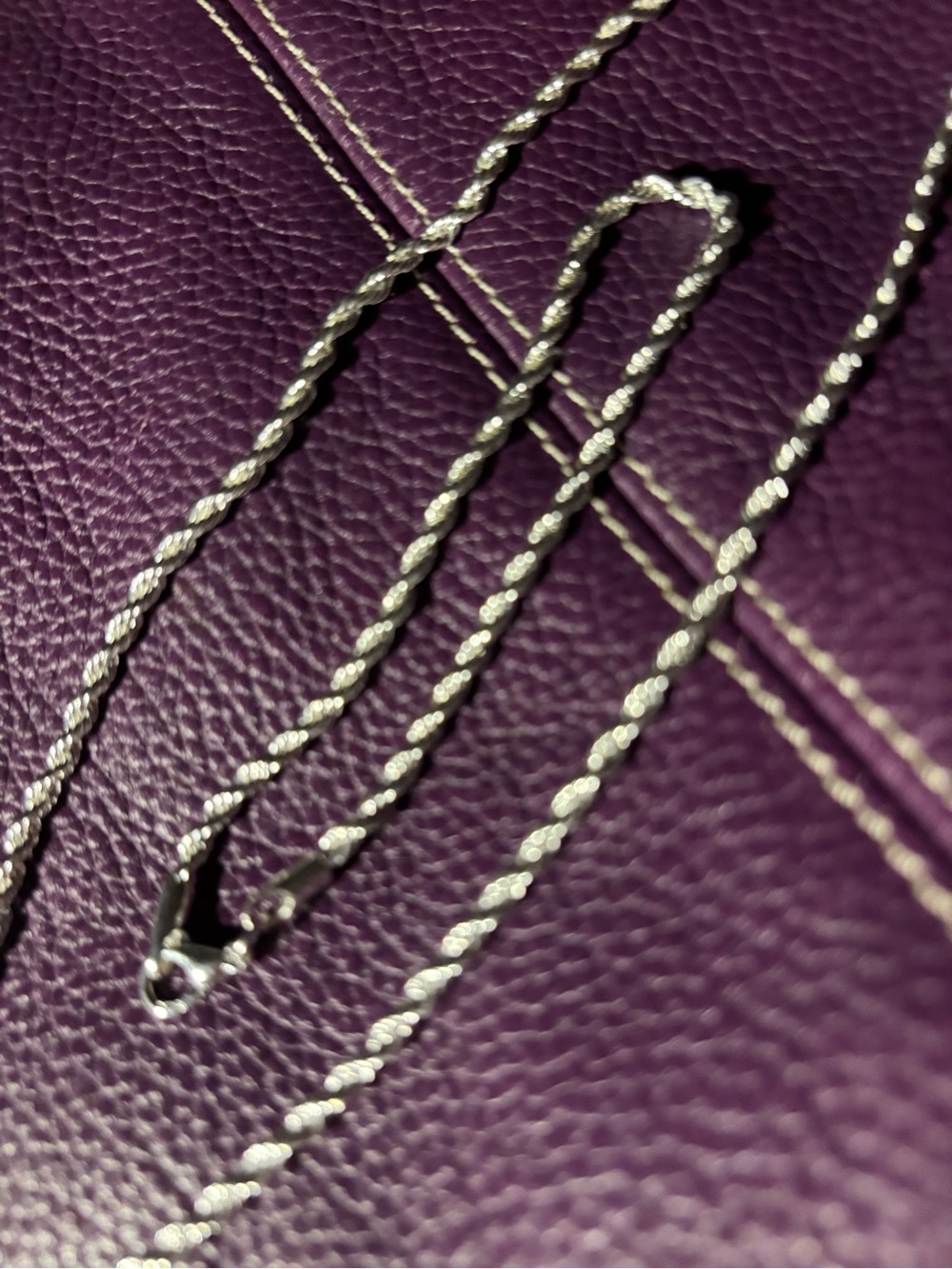 Silver Rope Chain Necklace with free bracelet very sparkly 18 inch chain